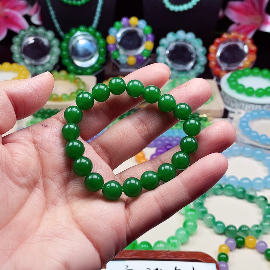 翡翠未镶嵌颈饰卡10翡翠珠链男女款19