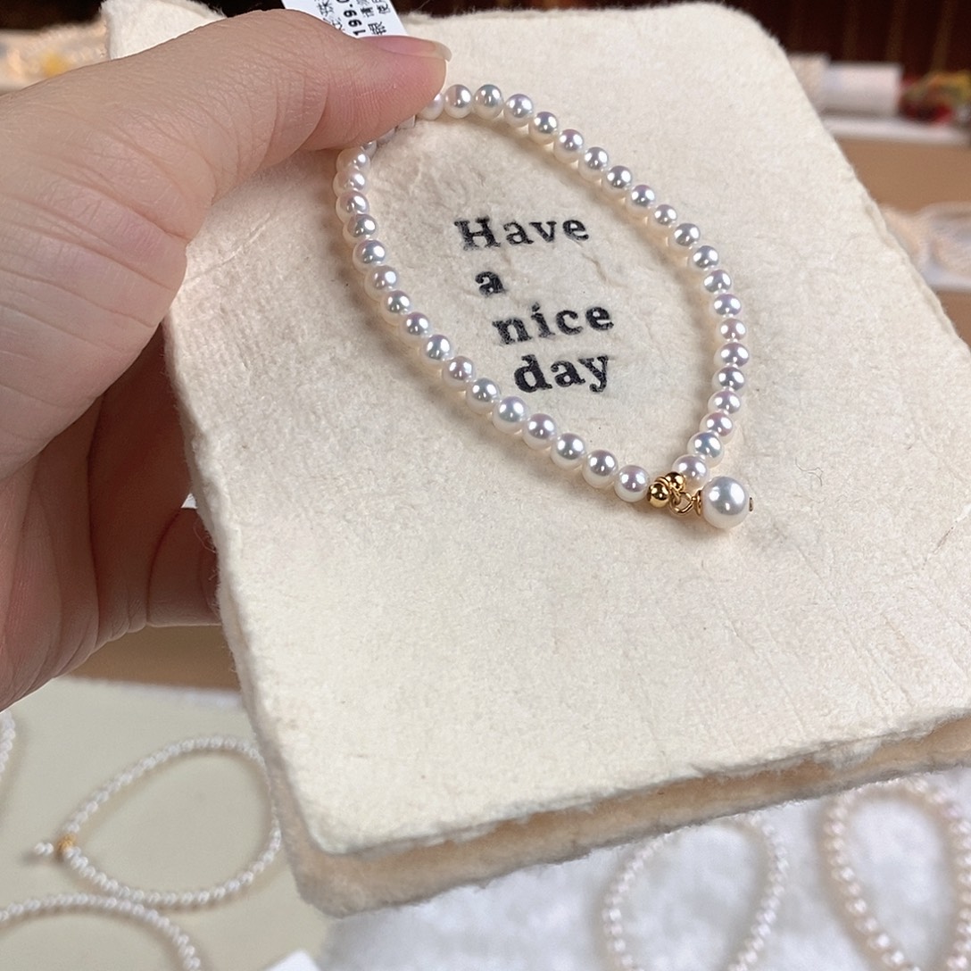 银S925镶嵌手绳淡水珍珠