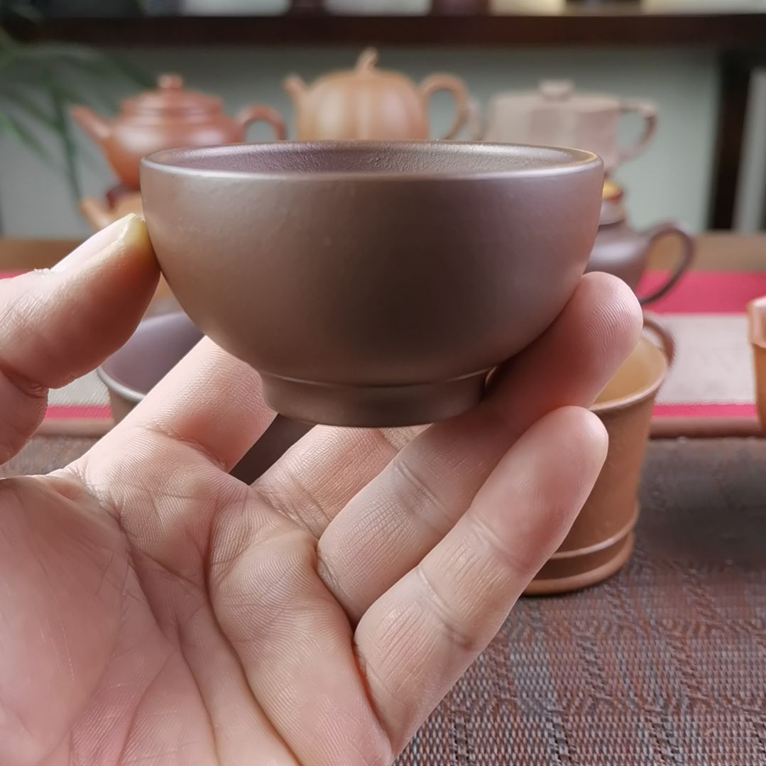 紫砂茶壶紫泥主人杯80CC