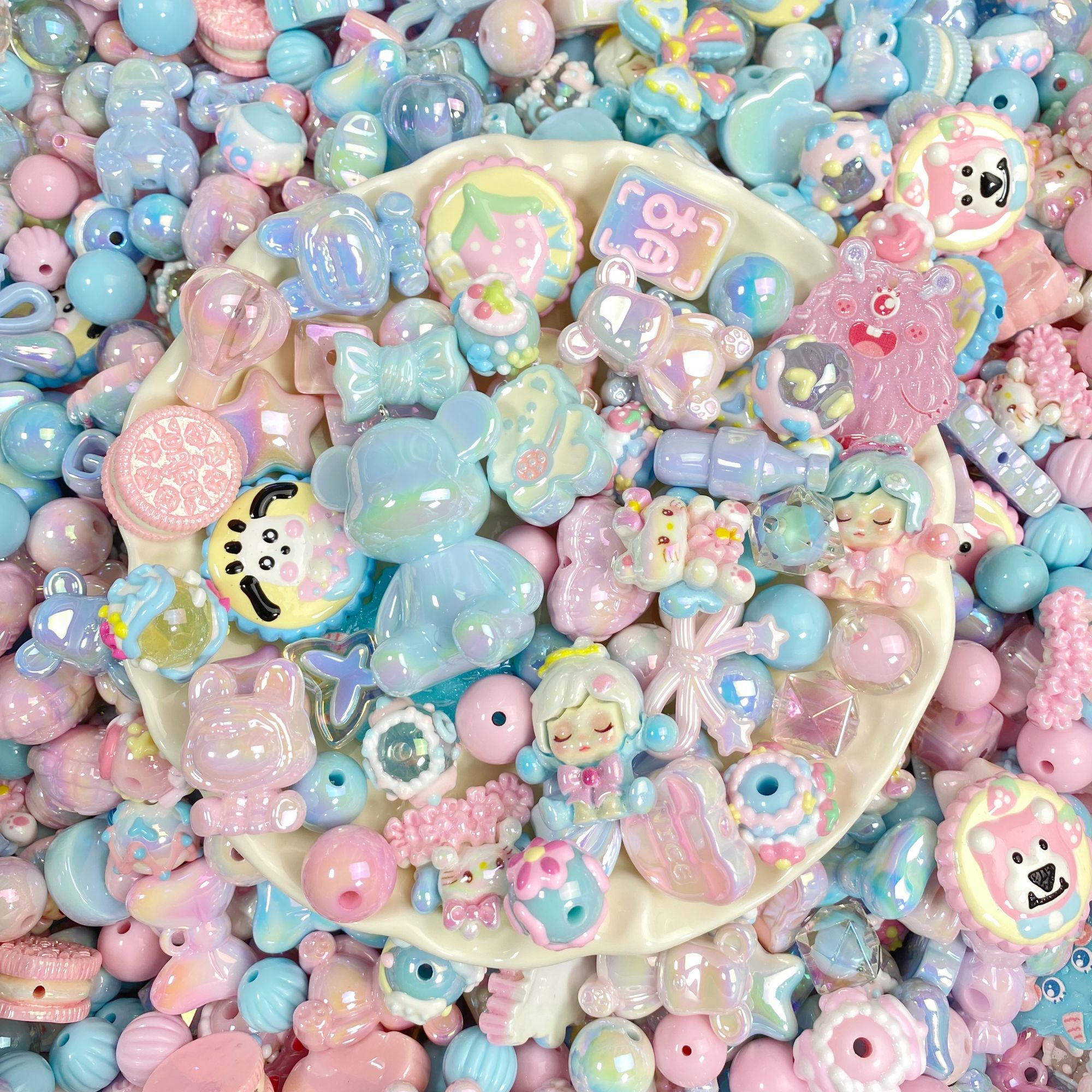 DIY手工串珠饰品配件混锅多色混款 手机链钥匙扣包挂创意材料穿珠