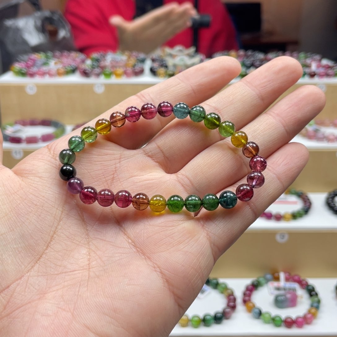 碧玺手串未镶嵌樱*籽6.5mm.mmmmmmmmmmm