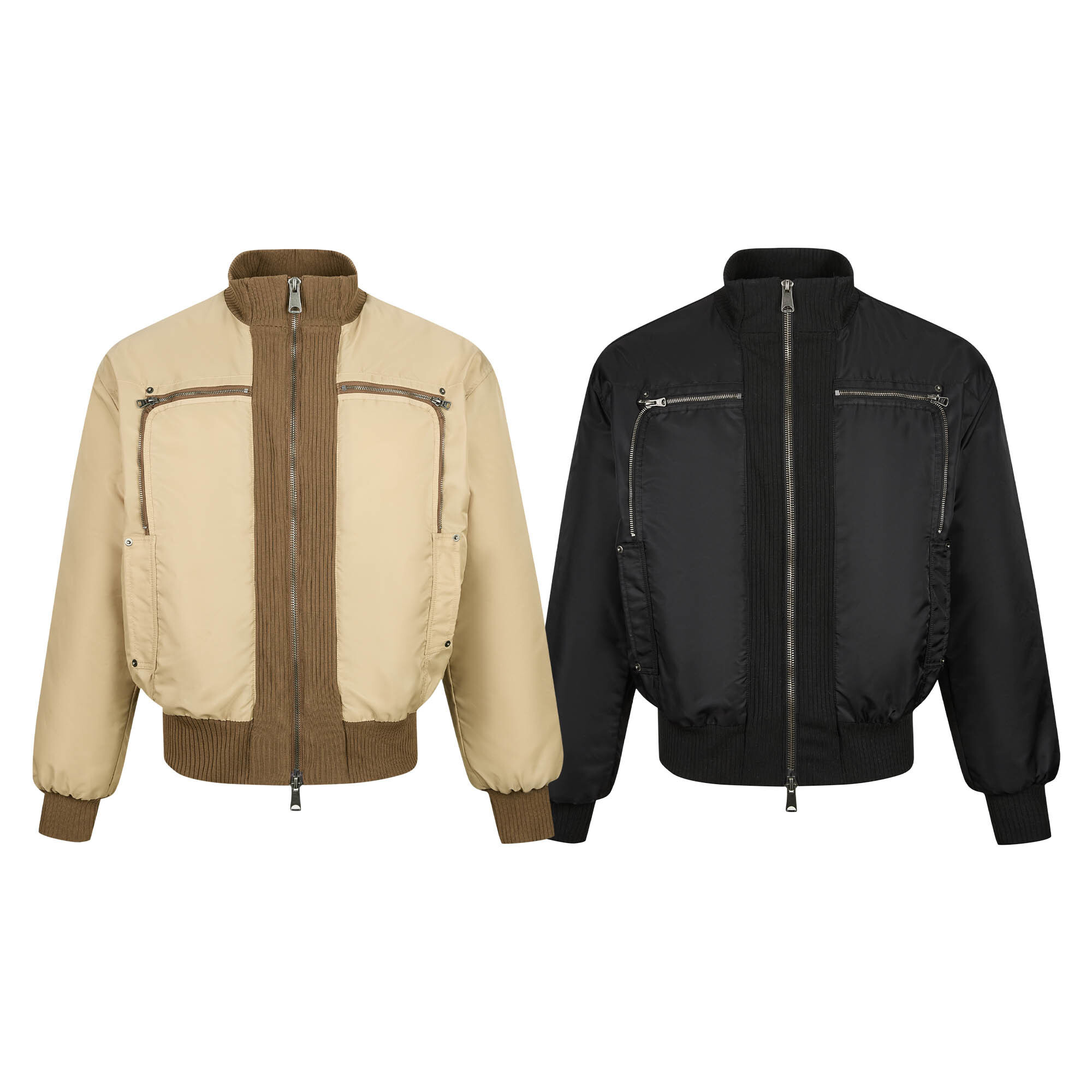 老钱风复古拼接立领设计棉服外套加厚保暖高知感通勤宽松棉衣夹克