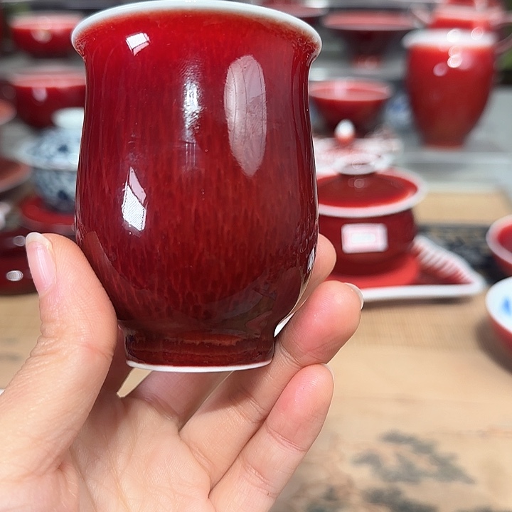 乖*景德镇陶瓷红马坊杯