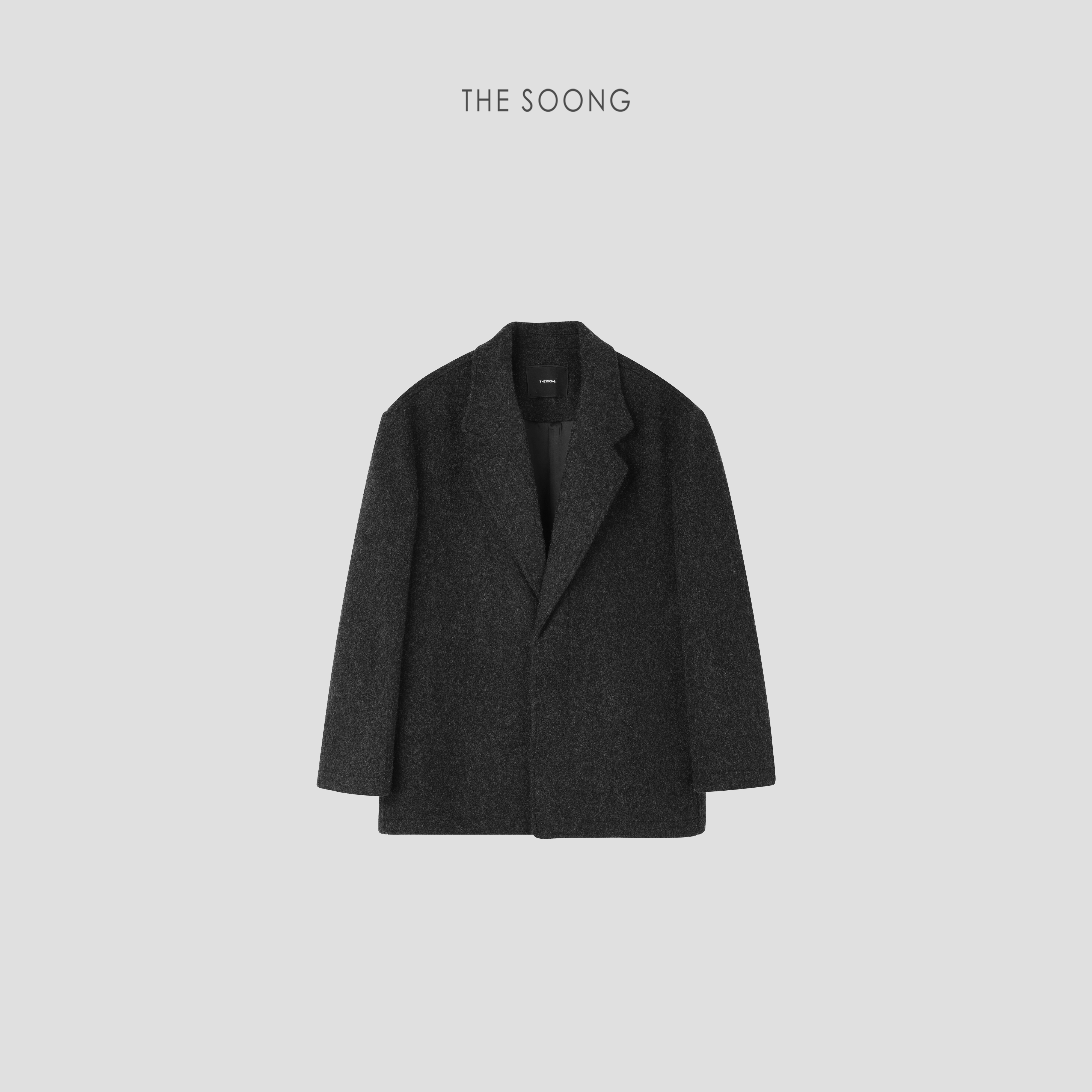 THESOONG|"慵懒调性"进口羊毛高密加软可拆卸垫肩毛呢外套BWT5448