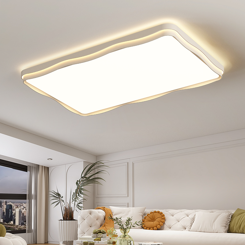 【坤德】客厅灯高级奶油风长方形吸顶灯2024新款中山灯具现代简约