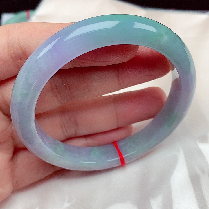 翡翠未镶嵌手镯62～63春彩紫罗兰手镯