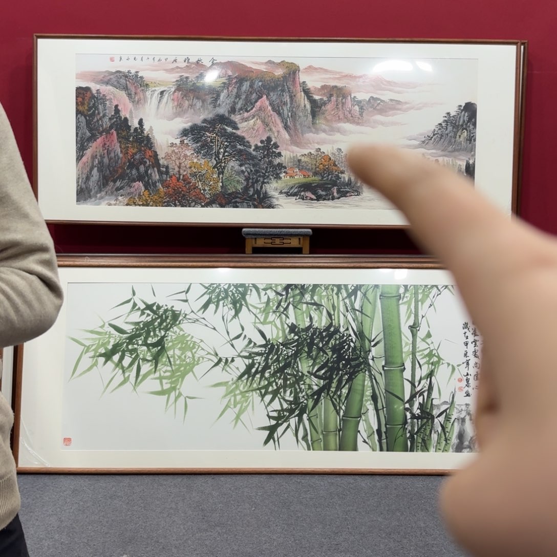 国画带框绘画210/80尺寸