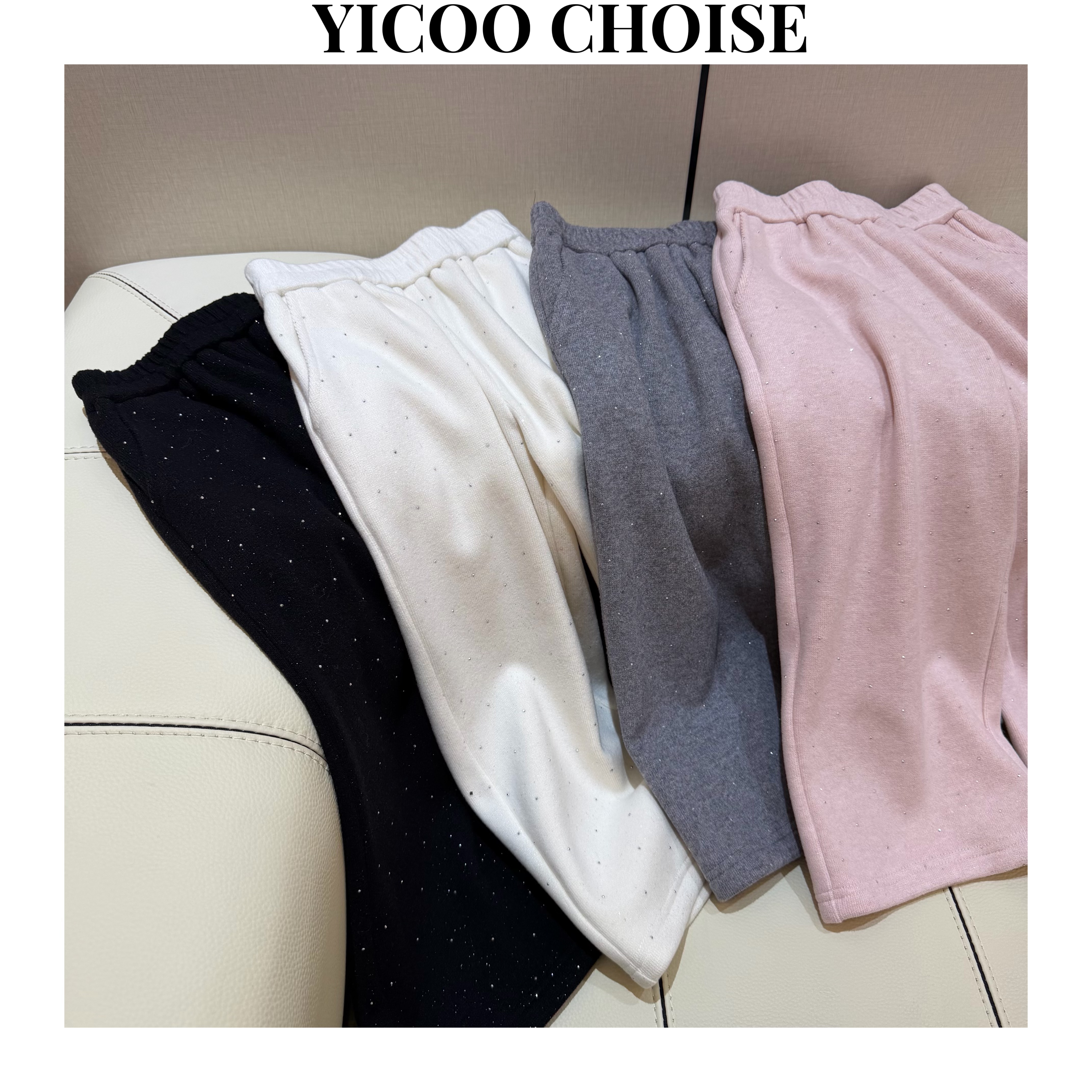 YICOO【星辰大海】 亲子高端定制闪闪银狐绒直筒裤YC257366洋气百搭