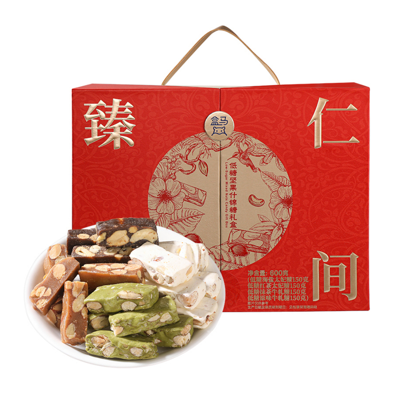 盒马 仁间臻味低糖坚果什锦糖礼盒 600g 新年年货糖果礼盒