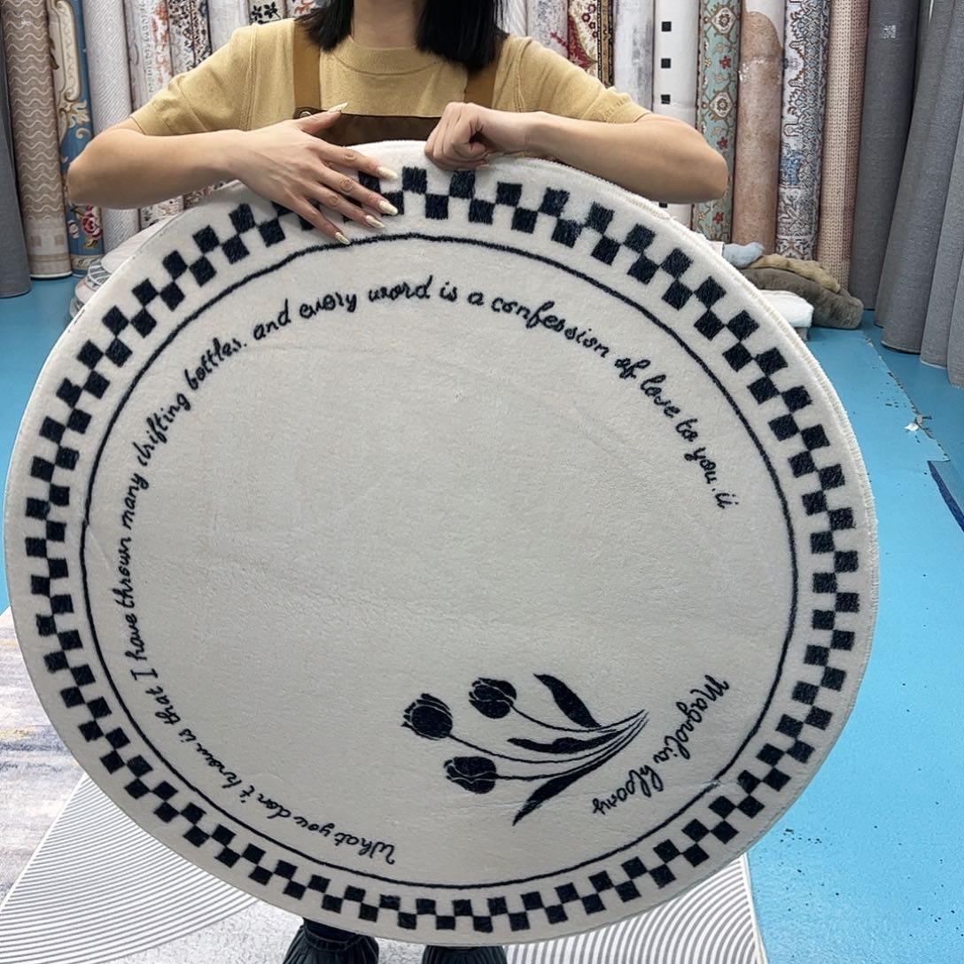 混纺加厚棉布底仿羊绒直径一米六圆全新特价福利