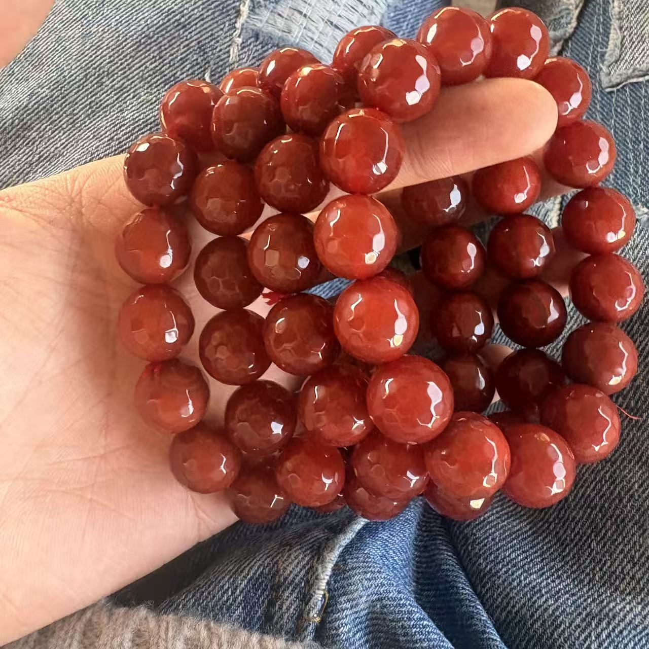 天然刻面玛瑙手串多样性发一n408