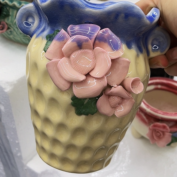 多肉绿植陶瓷花盆9.9包邮，有孔