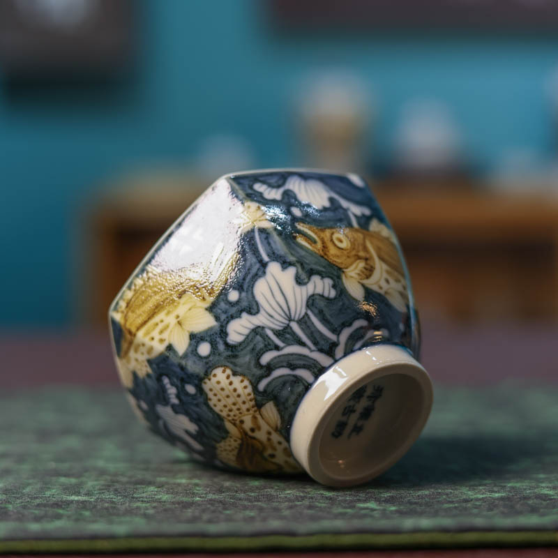 立勤堂青花釉里金九鳜六方杯（YLJ-B-262）