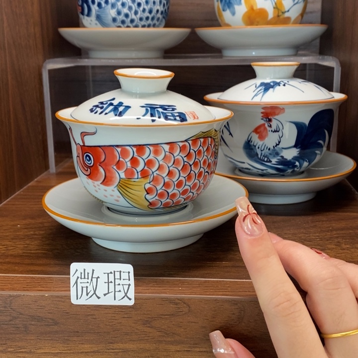 釉下老陶泥手工绘制