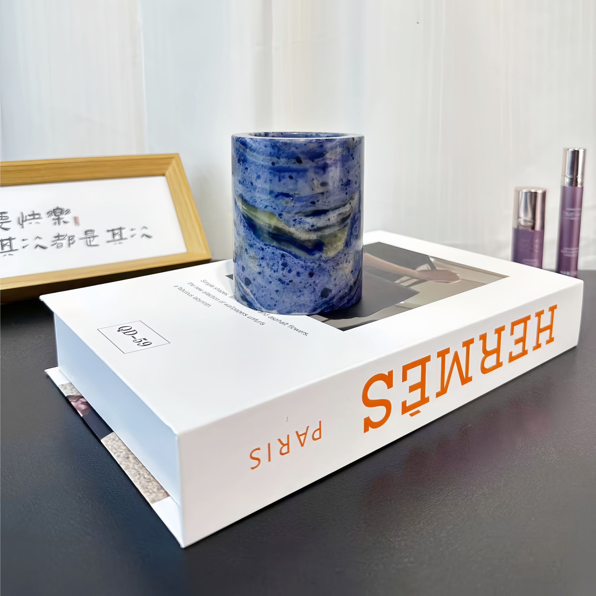 【景泰蓝】奢石烛台天然纹理大自然的馈赠佳品客厅摆放家用