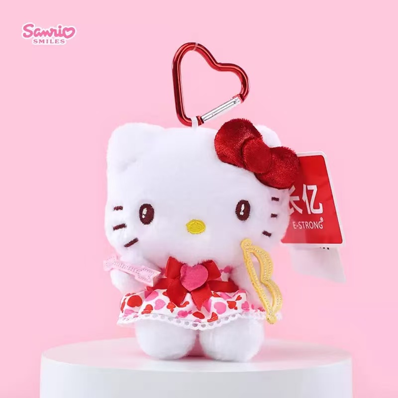 正版授权爱心丘比特kitty美乐蒂毛绒挂件