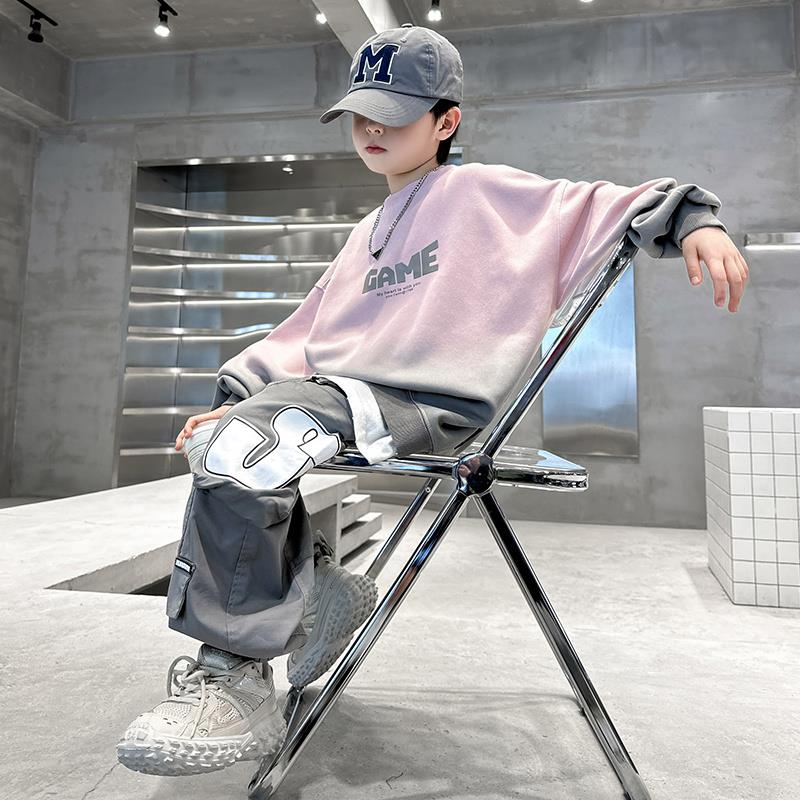 巴拉优选男童秋装时髦卫衣套装2025新款潮儿童装秋季两件套春秋款