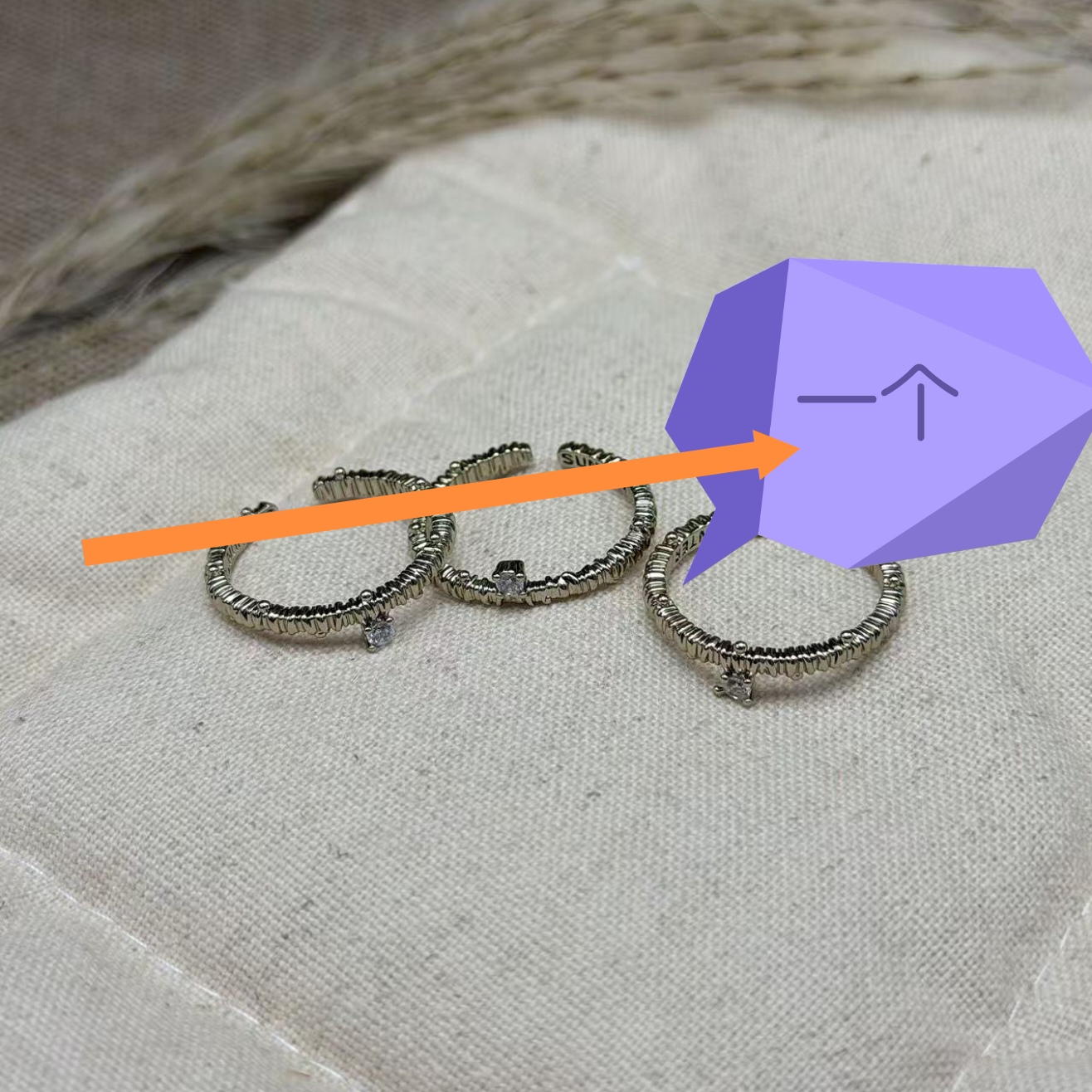 铜合金锆石戒指 F487浅太金色单颗闪闪戒指