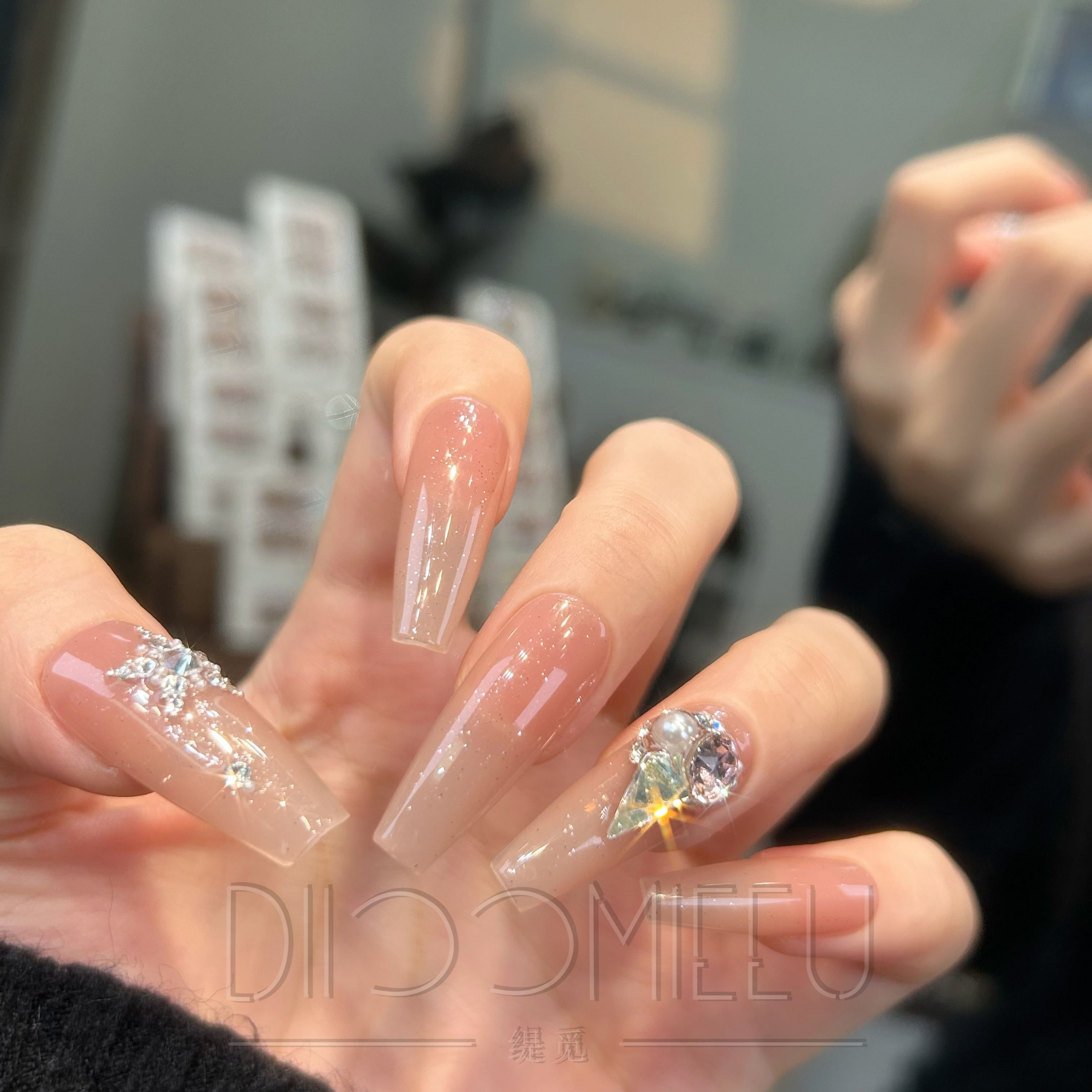 【冰淇淋】缇觅轻奢全华子钻纯手工可拆卸式穿戴甲