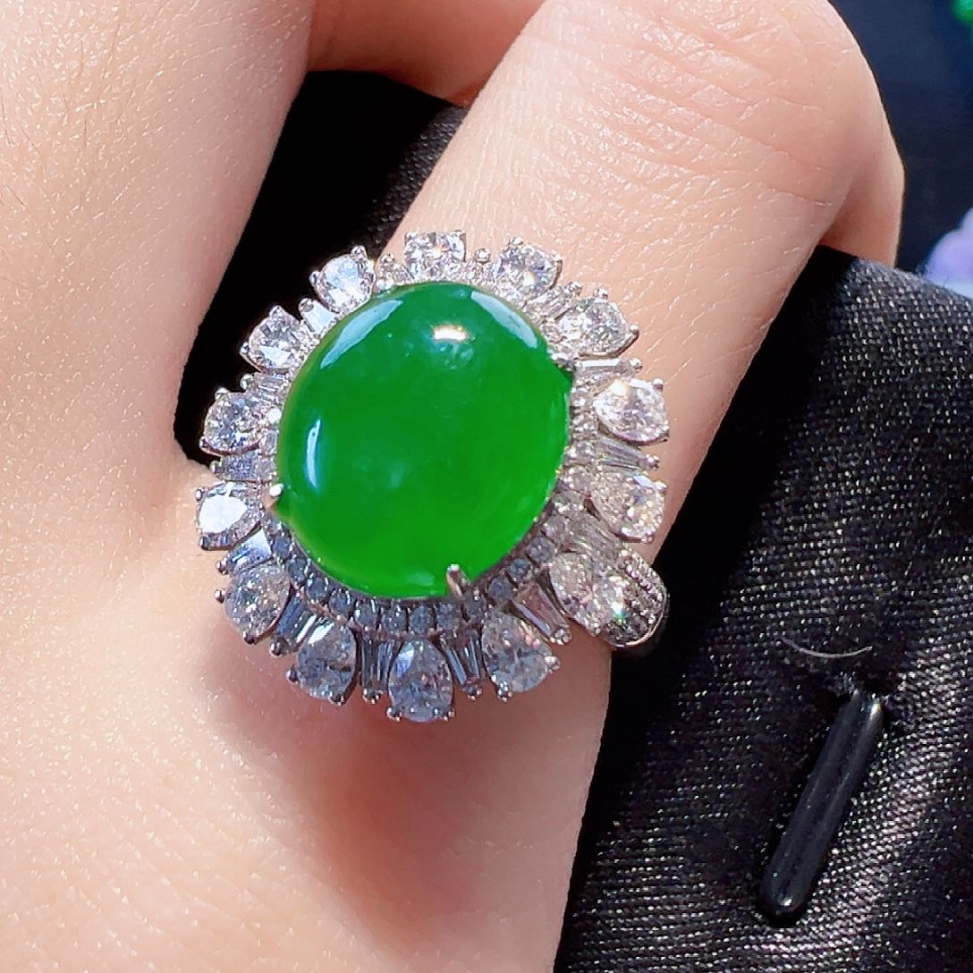 翡翠戒指18K金镶嵌【福利款】签收后24小时鉴赏期