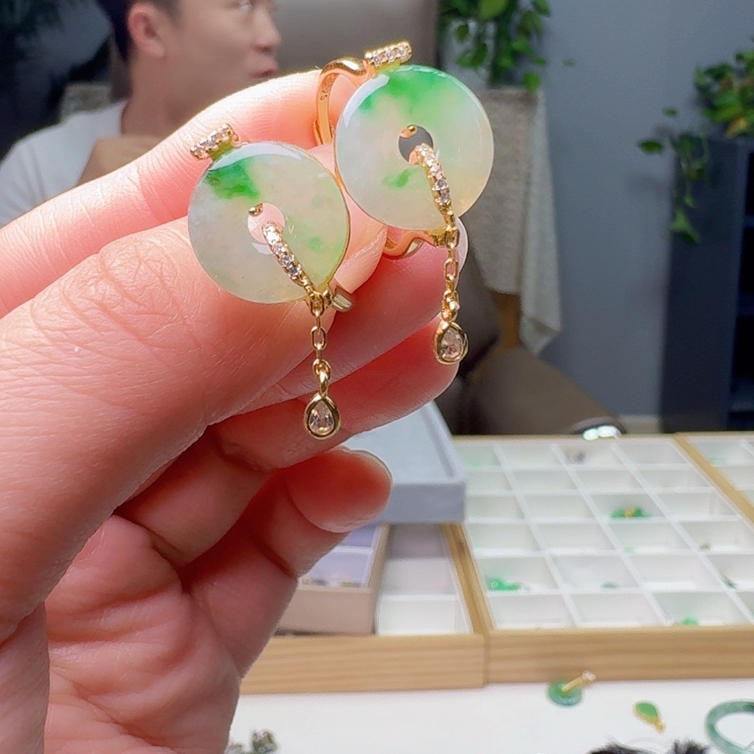 银S925镶嵌戒指翡翠多样性发货其一