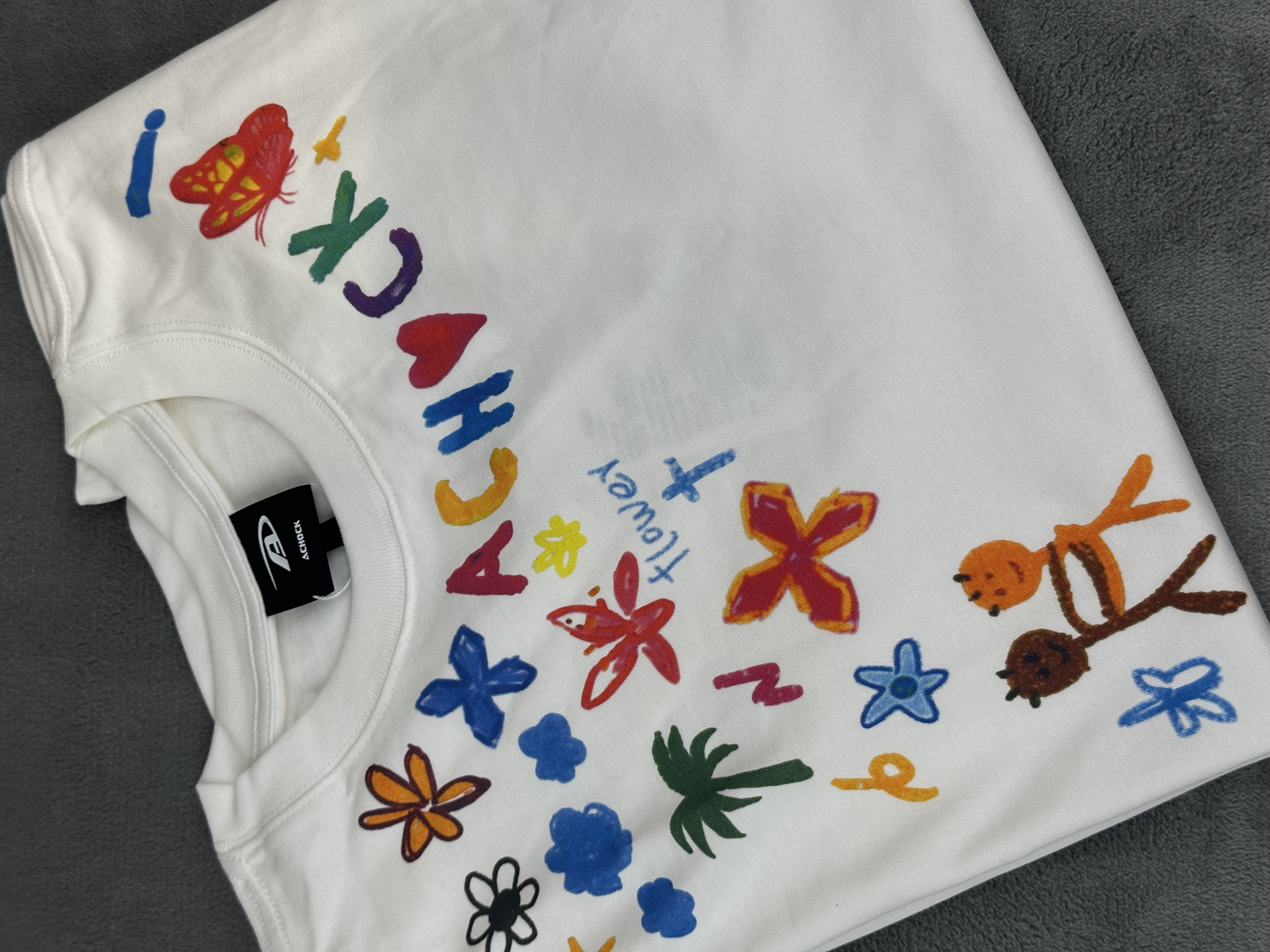 AC涂鸦  圆领短袖美式轻奢潮流  男女同款