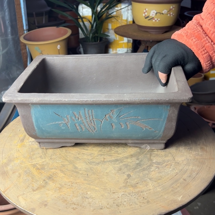 紫砂宜兴紫砂花盆蓝马槽31