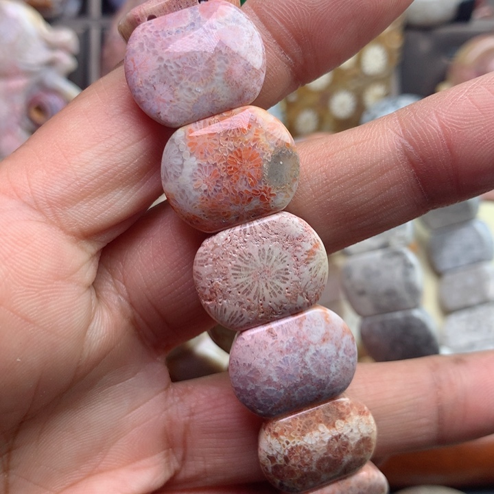 硅化珊瑚（珊瑚玉）颈饰未镶嵌