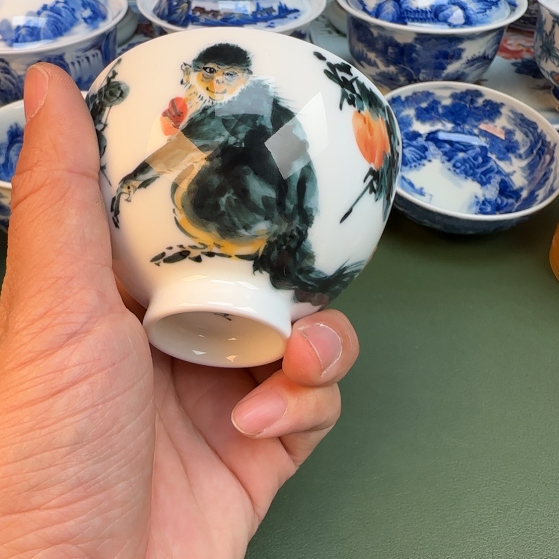 陶纯手工纯手绘茶具石头386
