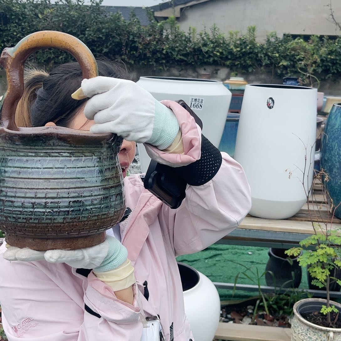 紫砂花盆王嫂花盆0612-582高28口18无孔
