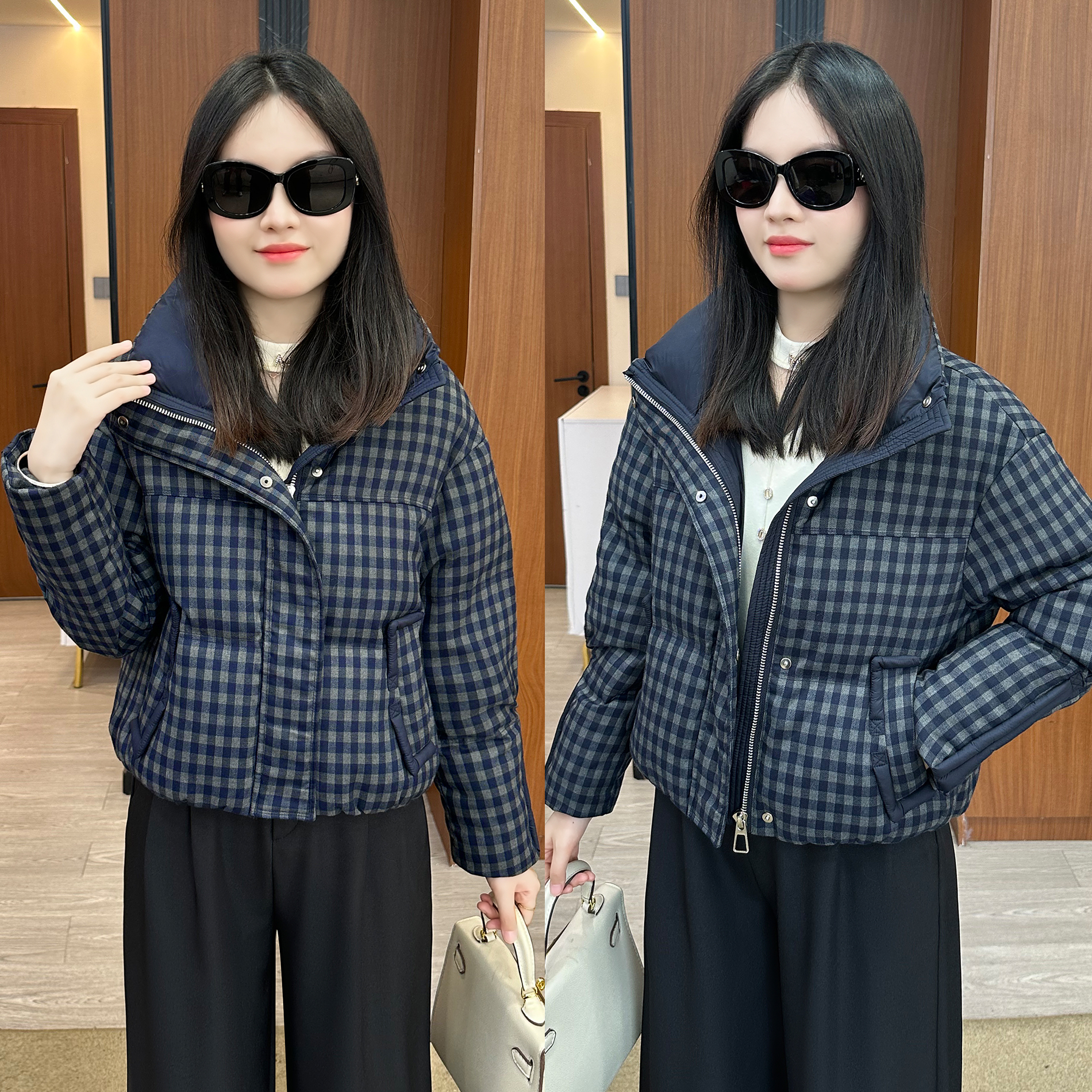 【婉星儿品牌】短款立领时尚休闲加厚保暖韩版冬季棉衣百搭女士修身