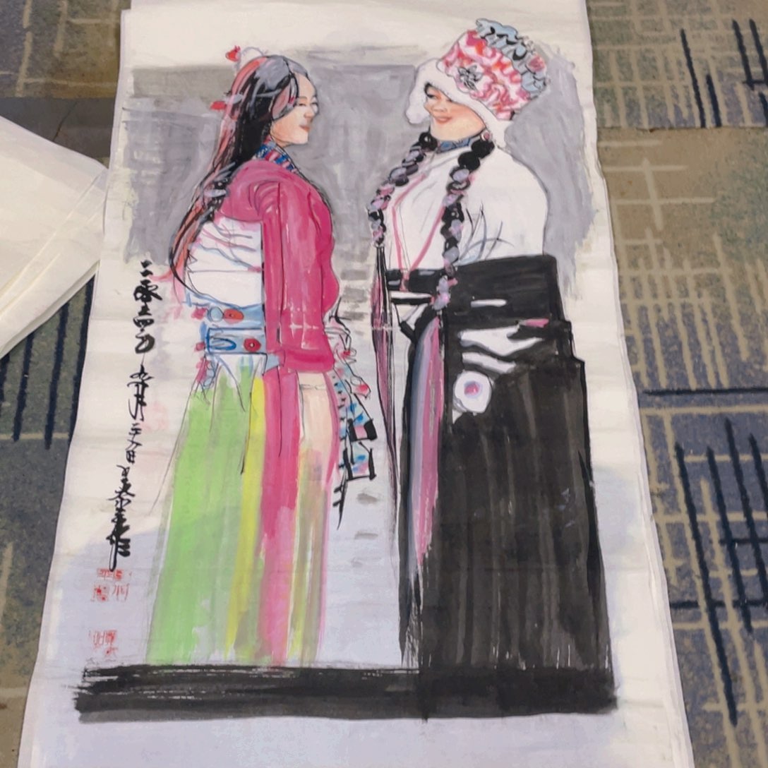 国画四尺人物作品11111