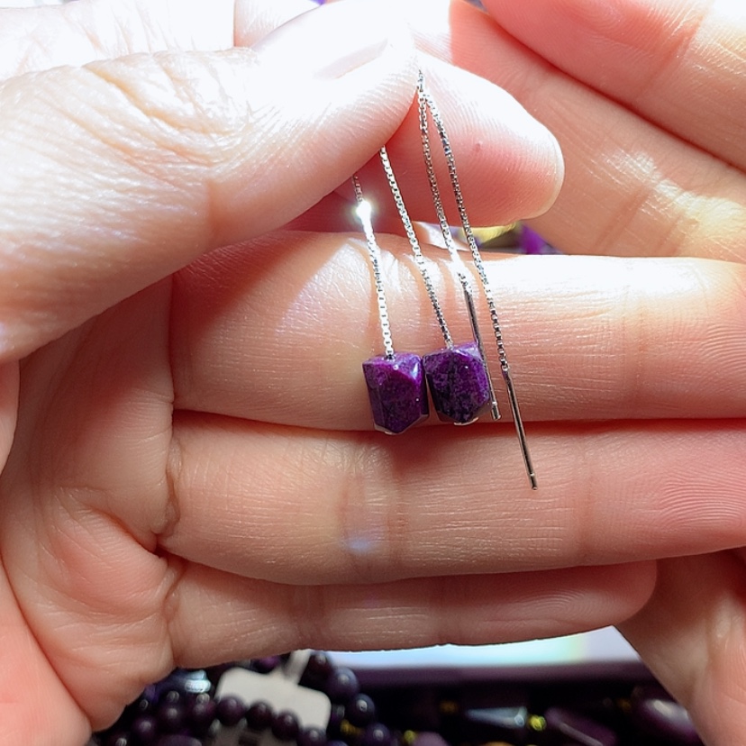 【闪购商品】苏纪石（舒俱来）耳线银S925镶嵌