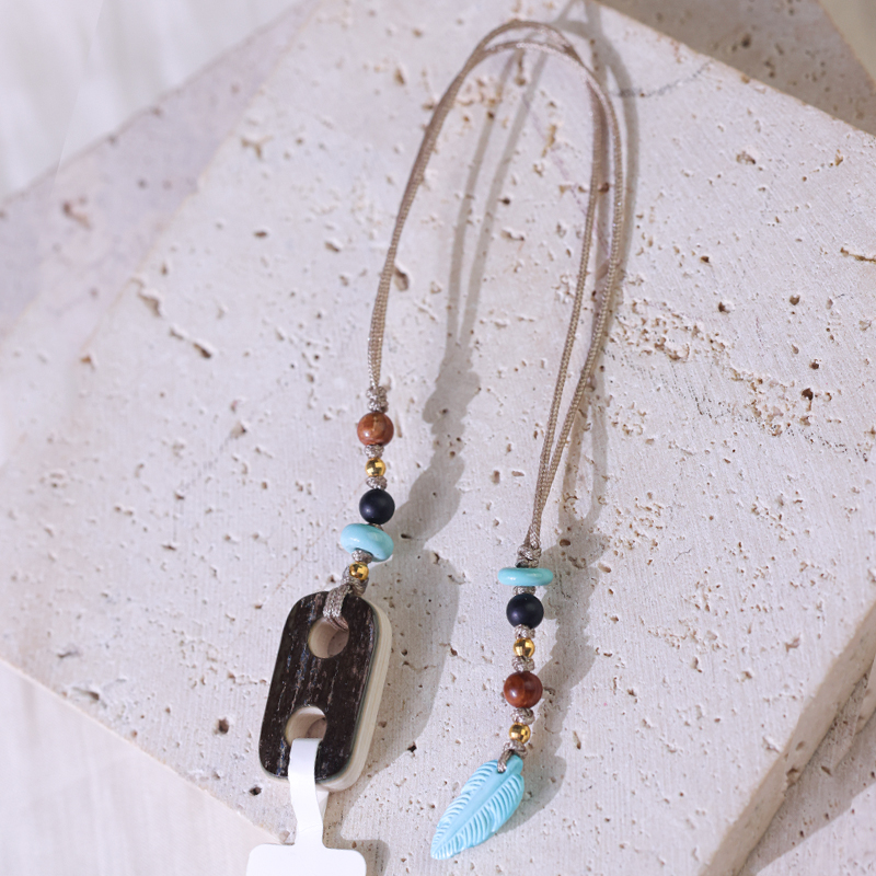 猛犸牙二饼松石小挂件