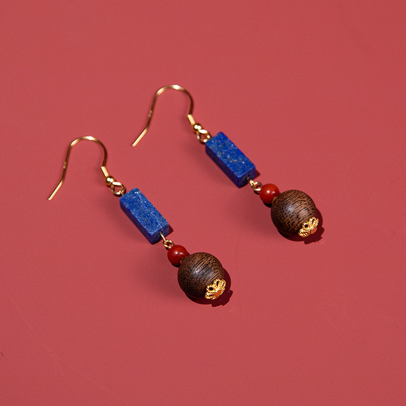 【文文专属】沉香沉香耳环单珠吊坠耳饰 ESCX236