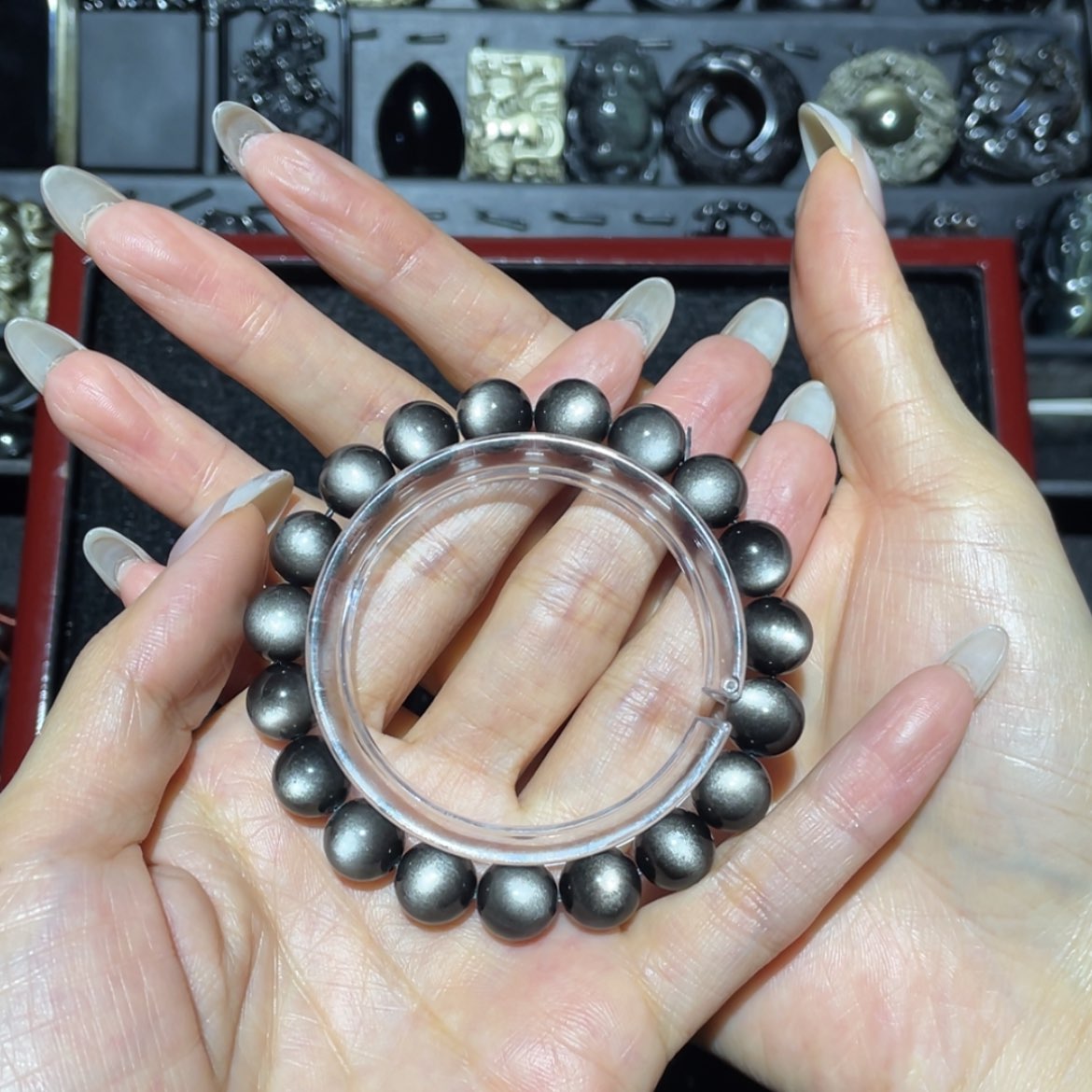 【闪购商品】未镶嵌黑曜岩手链?****