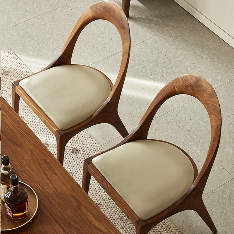   【北美黑胡桃木】实木软包餐椅创意椅北欧简约家用餐厅椅子（ZB）