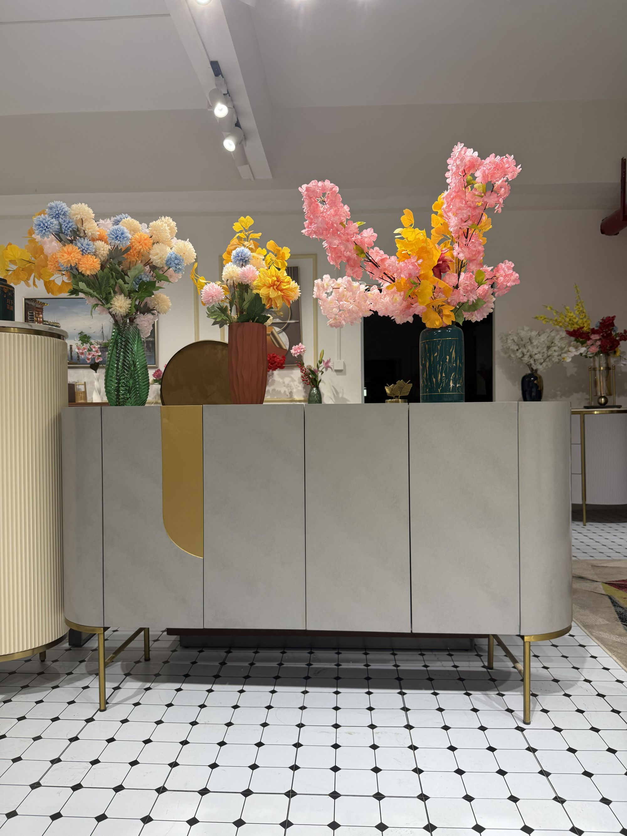 意式轻奢风入户玄关柜餐厅时尚碗柜储物收纳柜意式极简实木酒柜