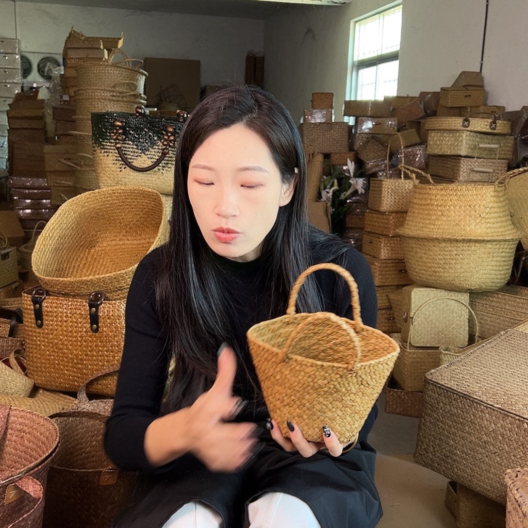 草编草编包/草编收纳盒带瑕疵