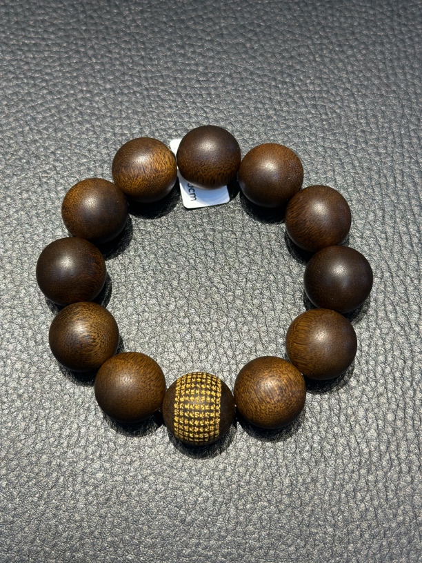 沉香帝王专属招牌白棋手工微雕心经 大尺寸单圈2.0  ZJ041