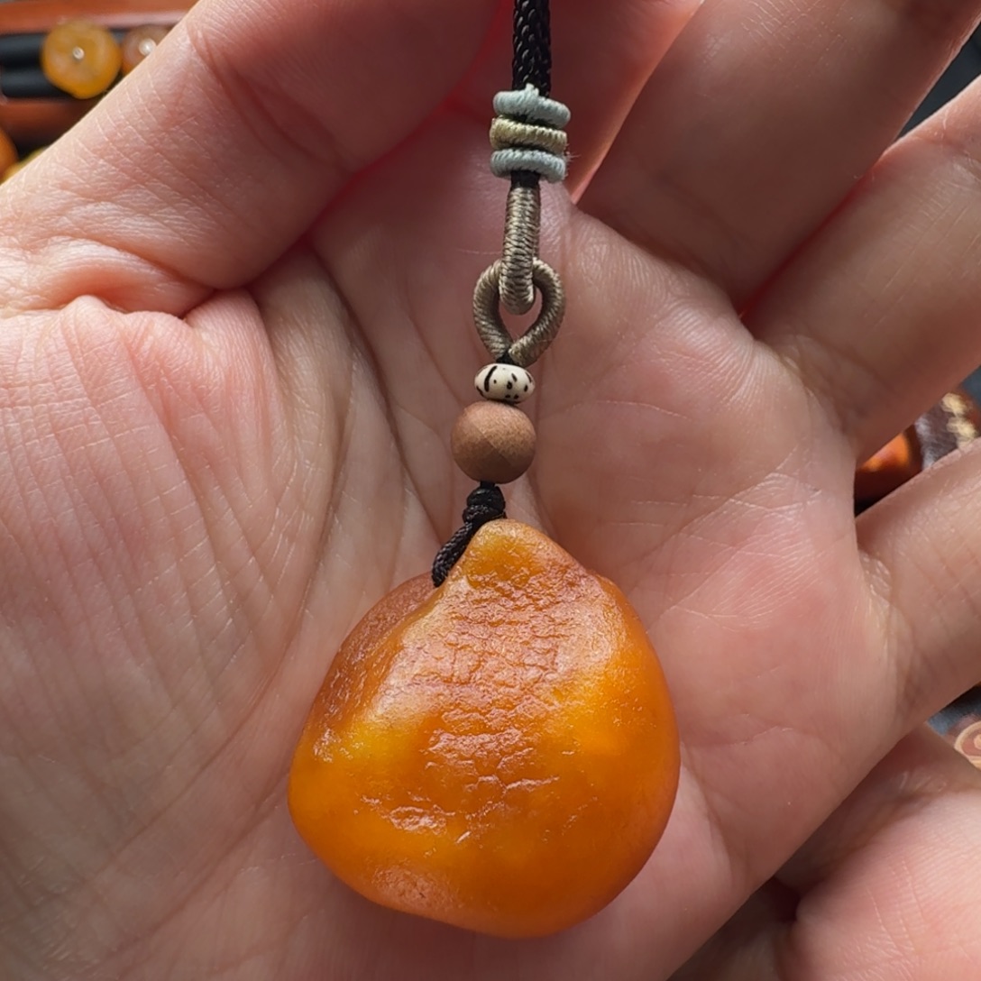 琥珀裸石未镶嵌海漂原石吊坠