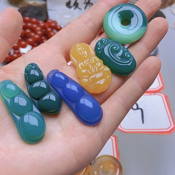 【闪购商品】未镶嵌玛瑙/玉髓珠宝半成品田*辣