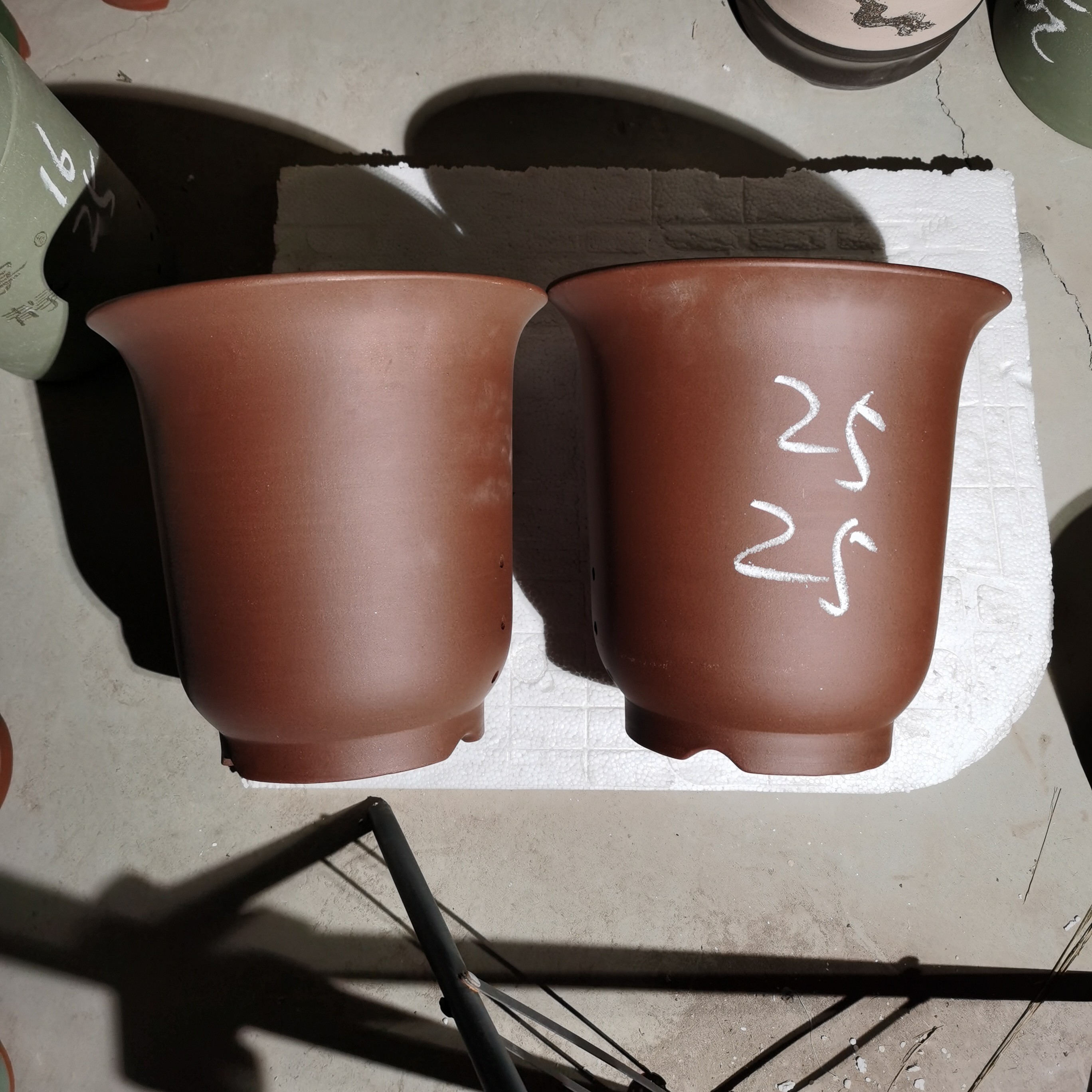 紫砂兰花盆金钟素面25口