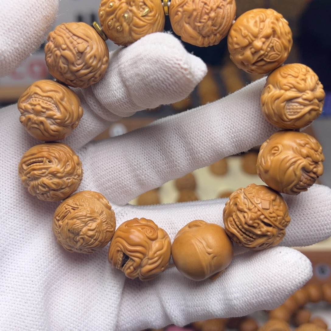 文玩核桃把件?*12颗恶僧18左右尺寸全品有正常封口线