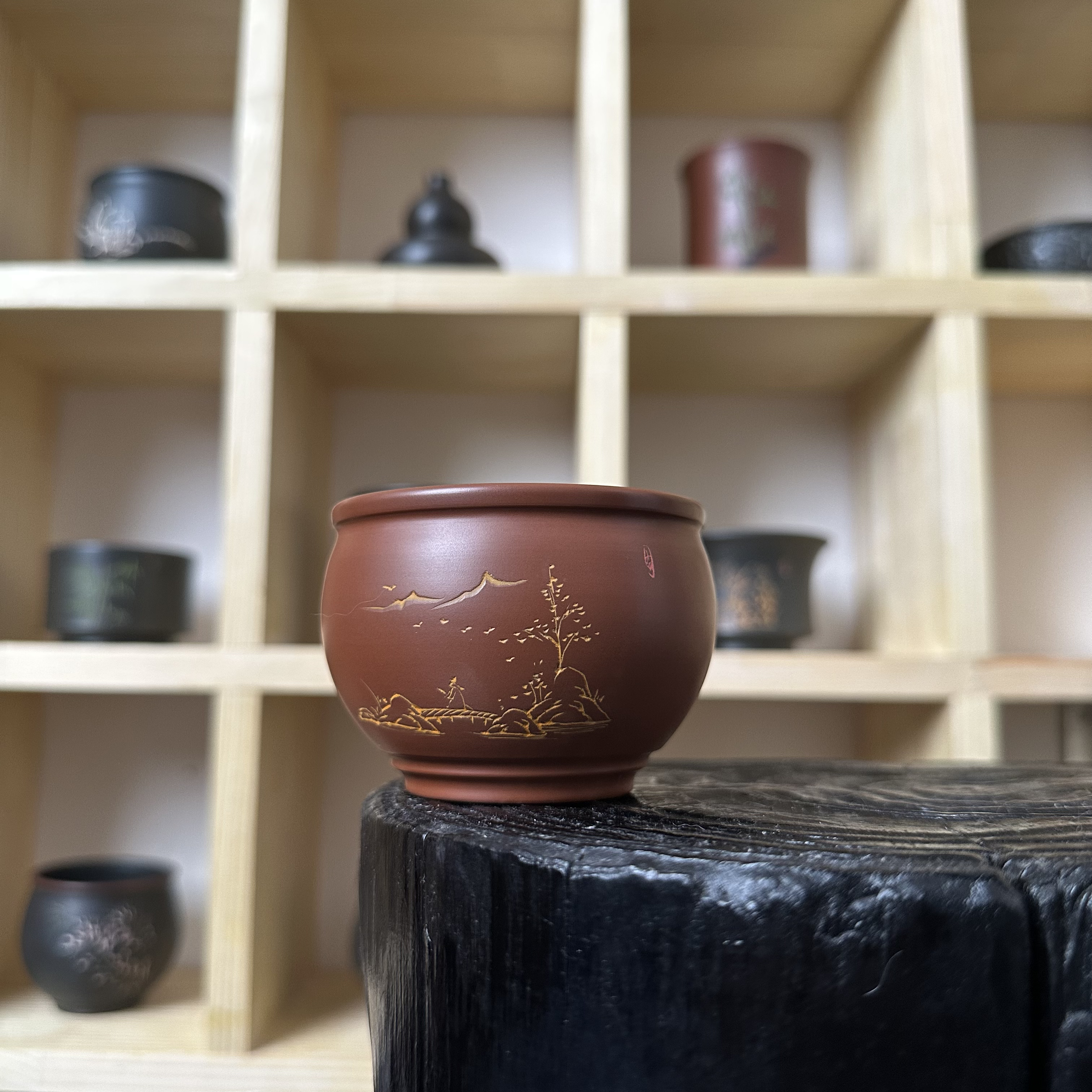 纯手工坭兴陶主人杯可用于品茗喝茶125毫升