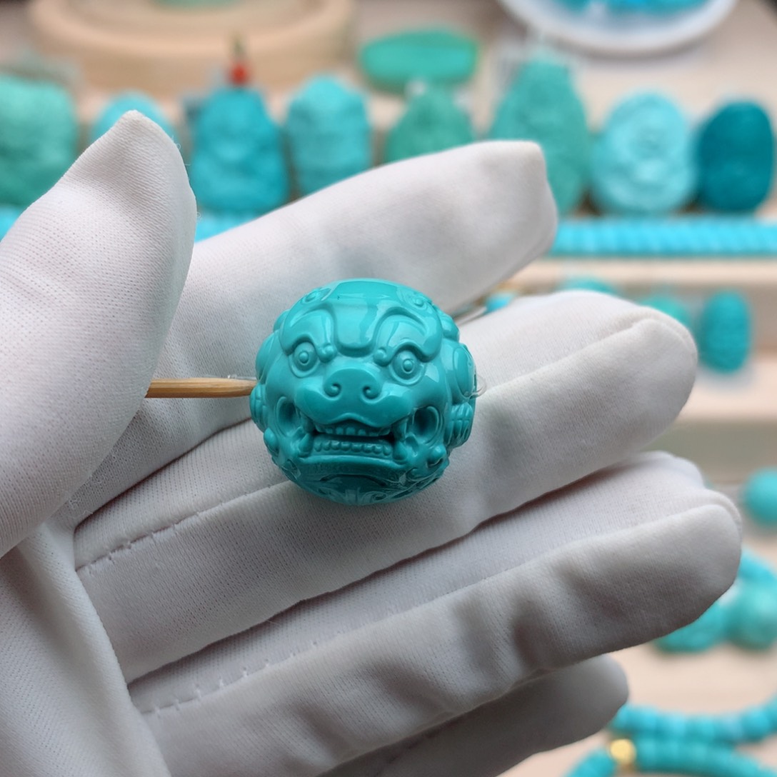 绿松石珠宝奇石未镶嵌19.5mm