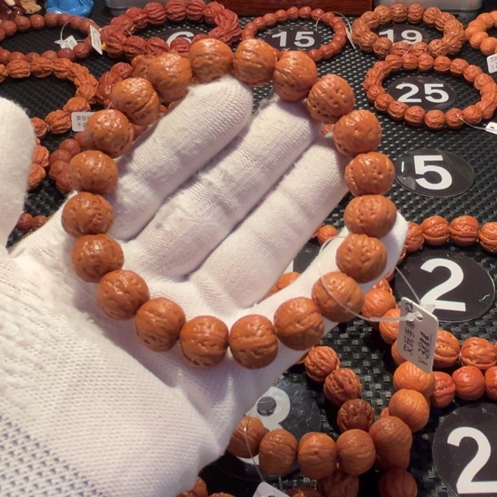 手串文玩核桃皮*虾核桃手串1.4尺寸全品