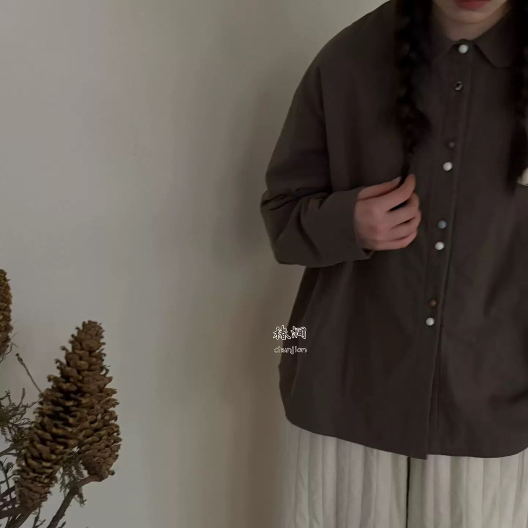 椿涧花瓣领棉衬衫