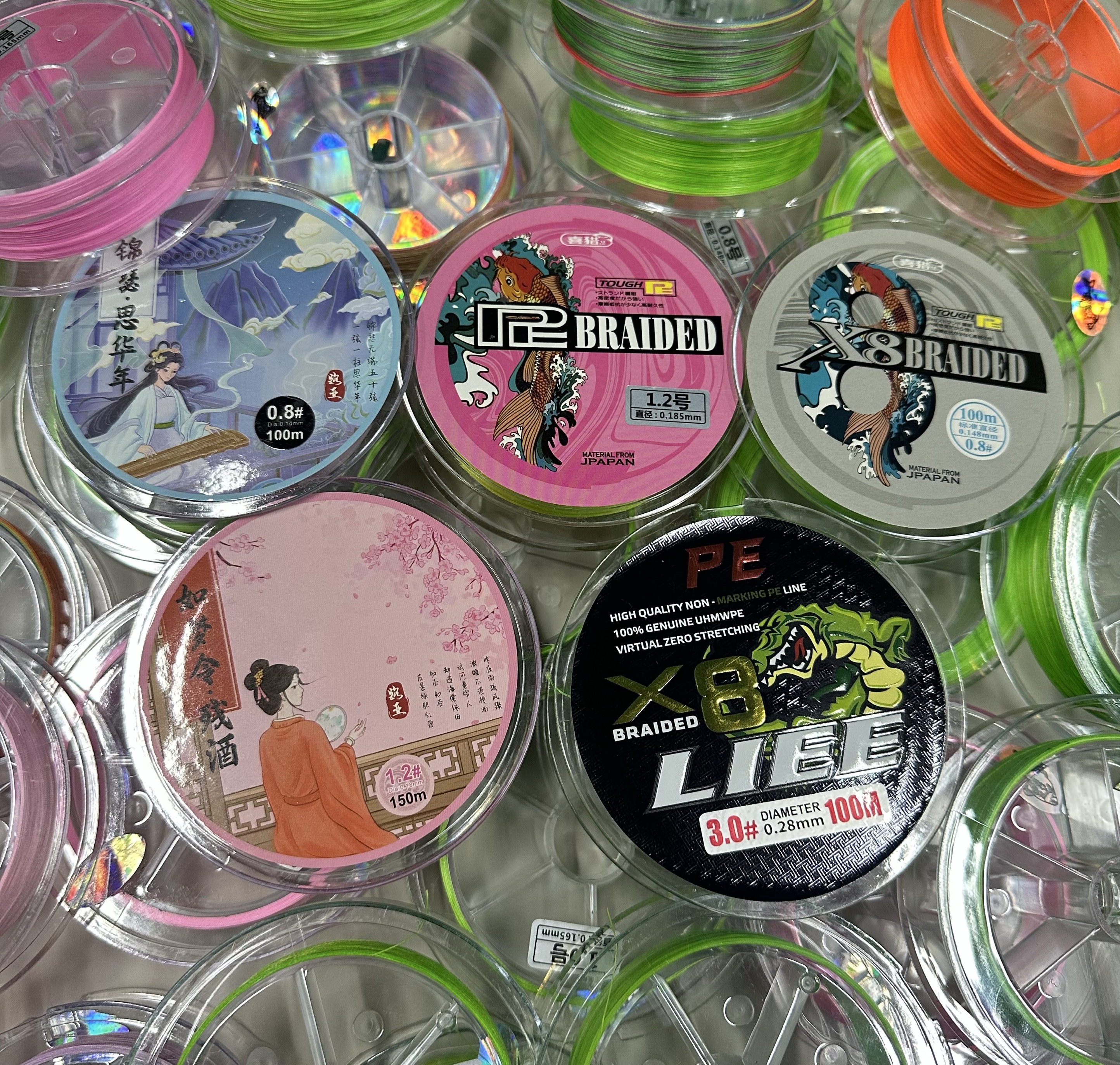 路亚钓鱼专用紧密PE线鱼线工厂批发微瑕随机线号颜色足米好用福袋