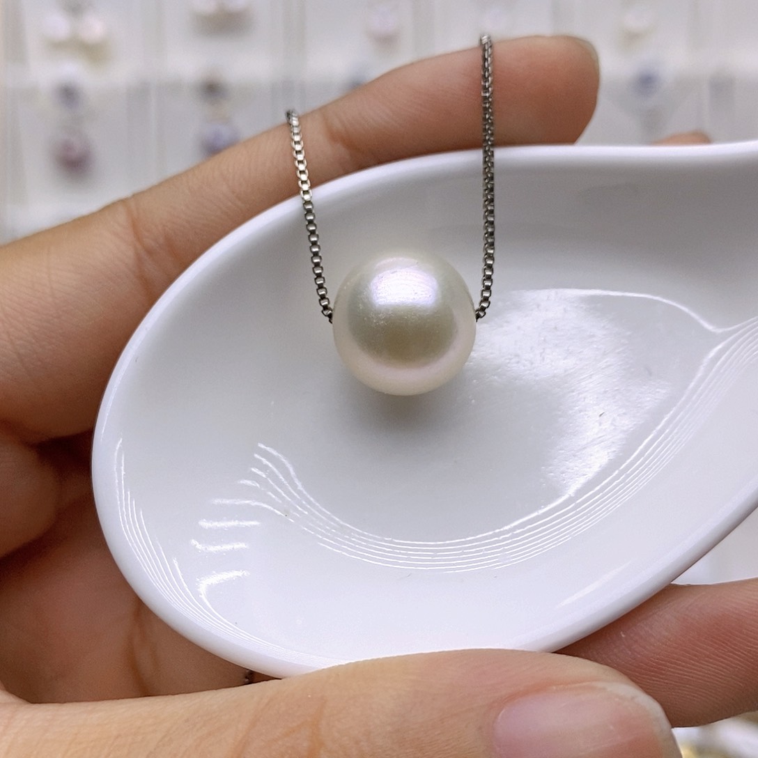 淡水珍珠银S925镶嵌吊坠(赠链)